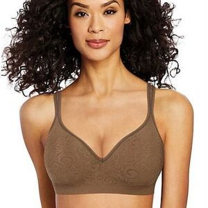 Bali Women's Comfort Revolution Shaping Wireless Smoothing Bra  - brown swir